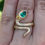Thumbnail: Lab grown emerald snake ring 14k 