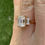 Thumbnail: 3 carat emerald cut moissanite three stone 