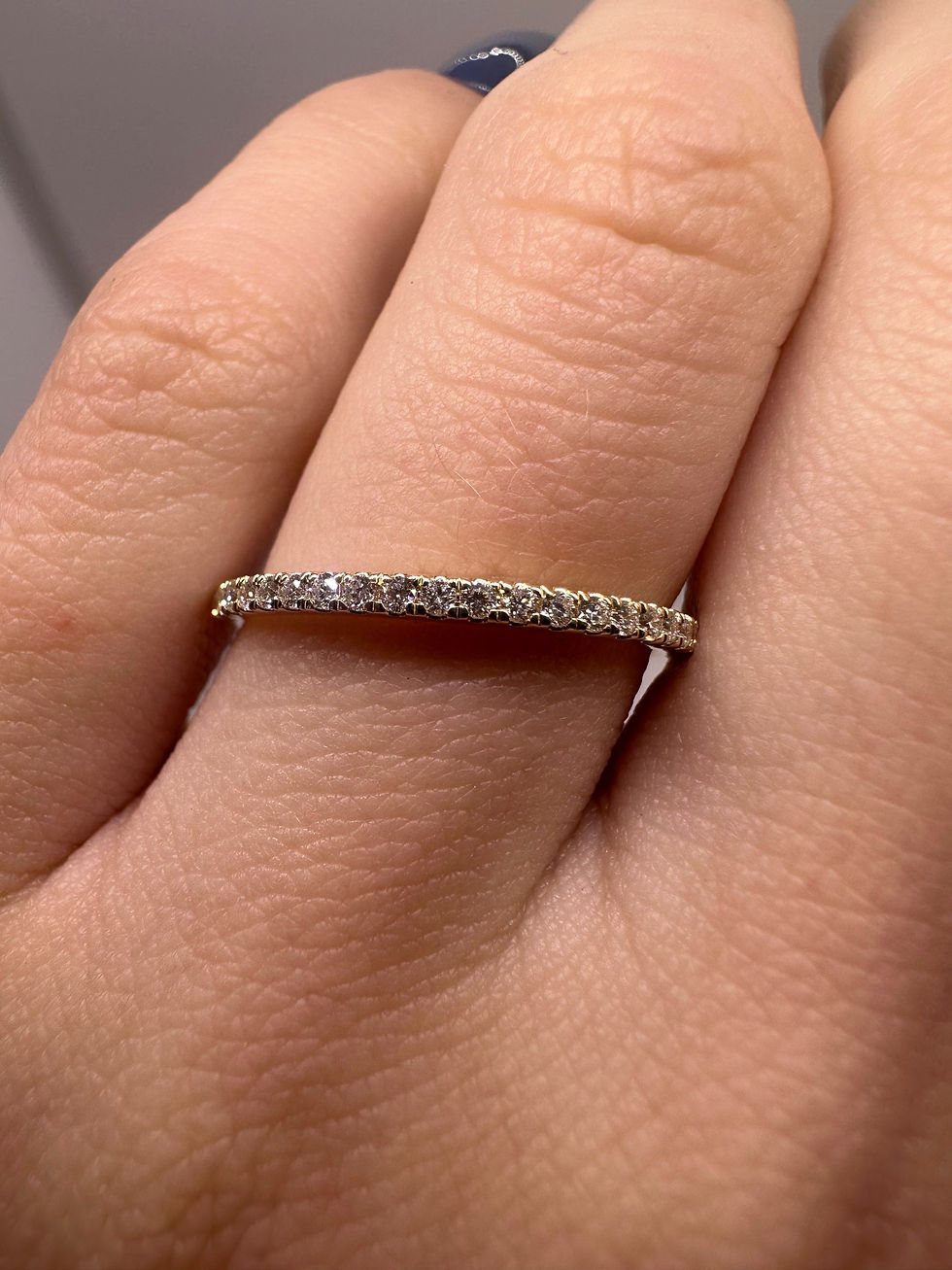 Thumbnail: 0.20 CTW round lab diamond pavé wedding band 