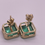 Thumbnail: 6.1 CTW lab grown emerald asscher studs 14k