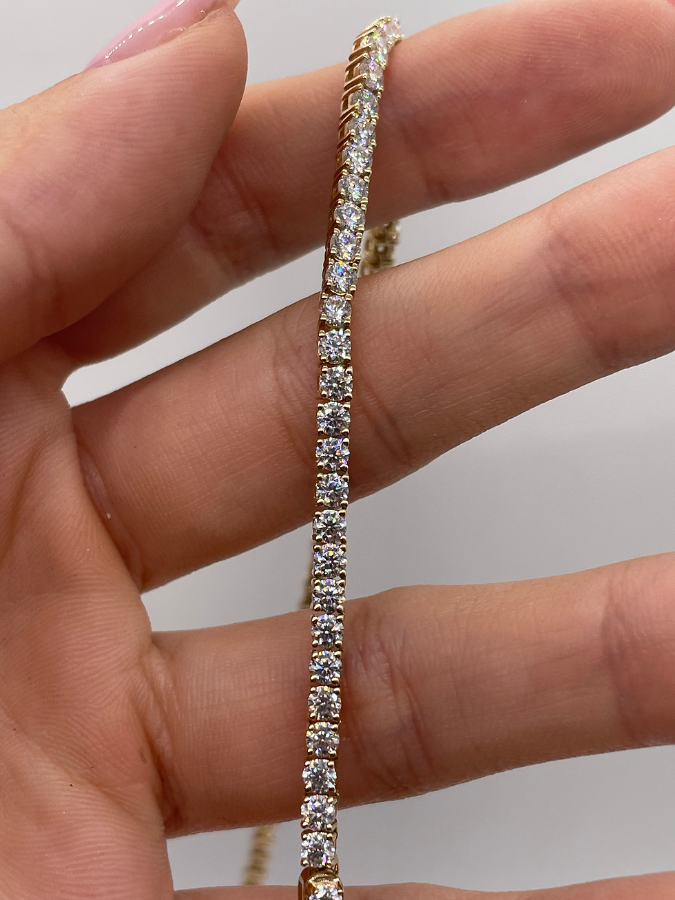 Thumbnail: 2.5mm tennis necklace 14k yellow gold 