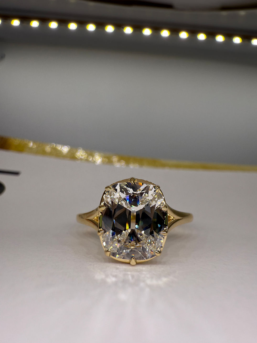 Thumbnail: 3.02 carat F VS1 old mine cut diamond solitaire split shank 