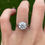 Thumbnail: 3 carat round half bezel 10k white gold 