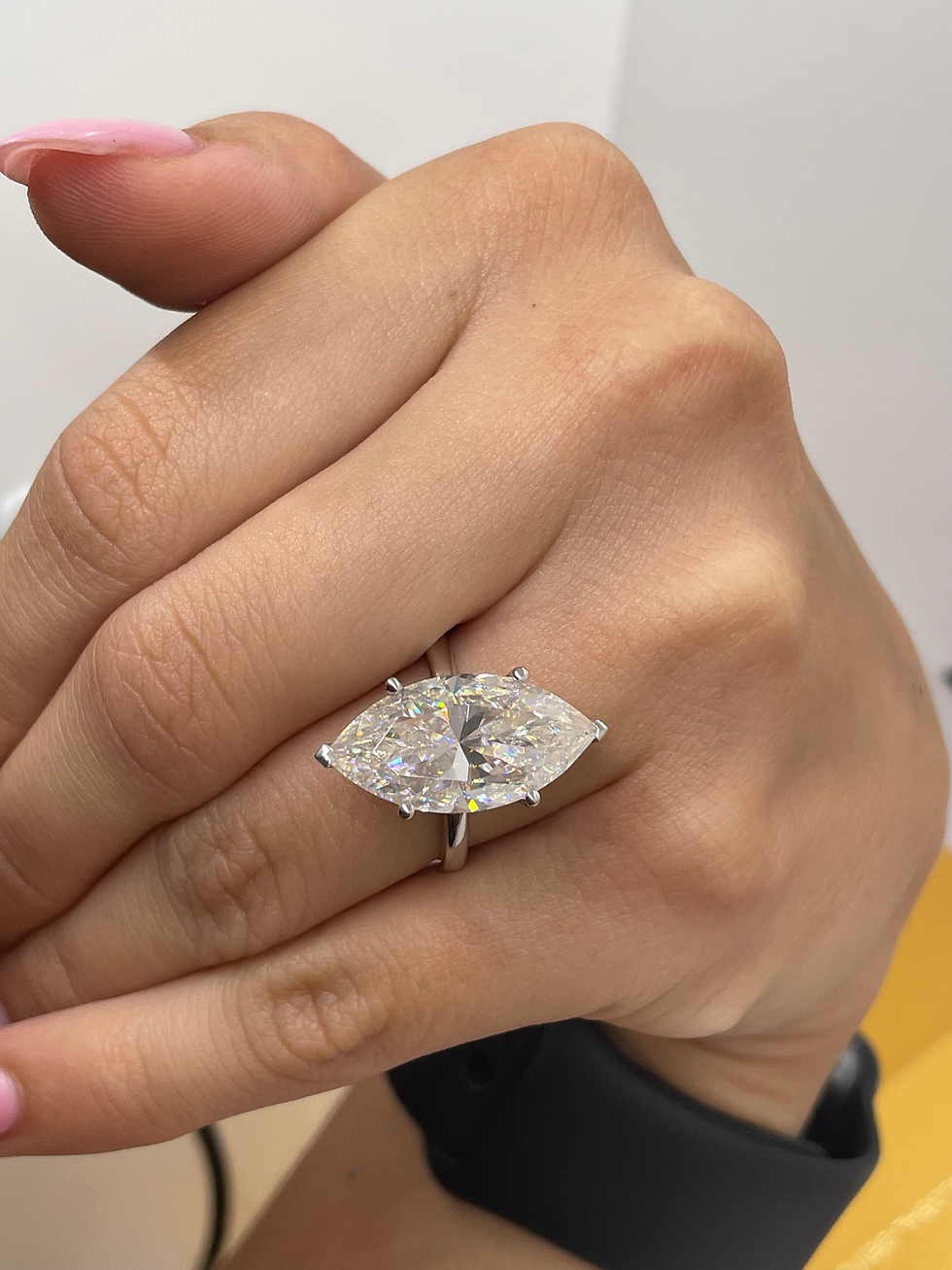 Thumbnail: 10 carat marquise solitaire in 14k white gold 