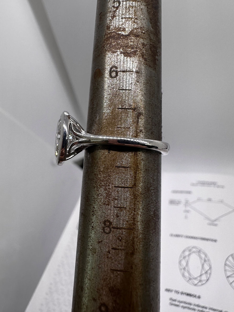 Thumbnail: 2.03 carat E VS2 oval bezel lab diamond solitaire