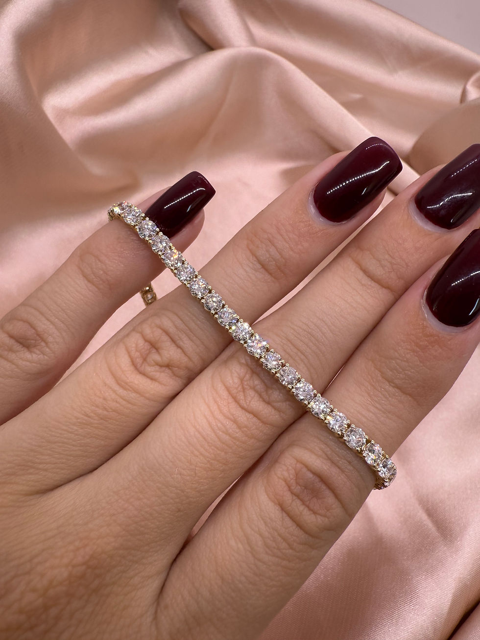 Thumbnail: 6 CTW round lab diamond tennis bracelet 