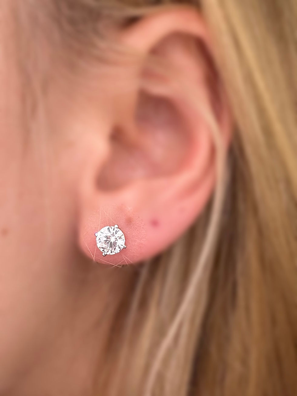 Thumbnail: 1.50 CTW round lab diamond stud earrings 