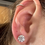 Thumbnail: 3.28 CTW round G VVS2 lab diamond martini stud earrings 