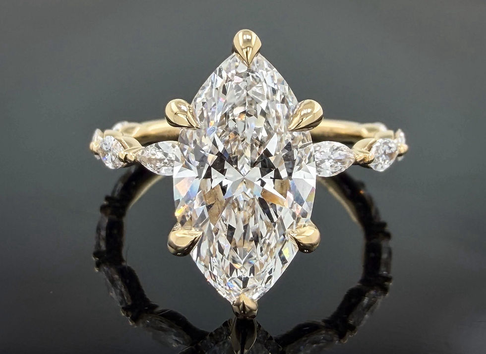 Thumbnail: 3.06 carat E VS1 marquise lab diamond with east west marquise band