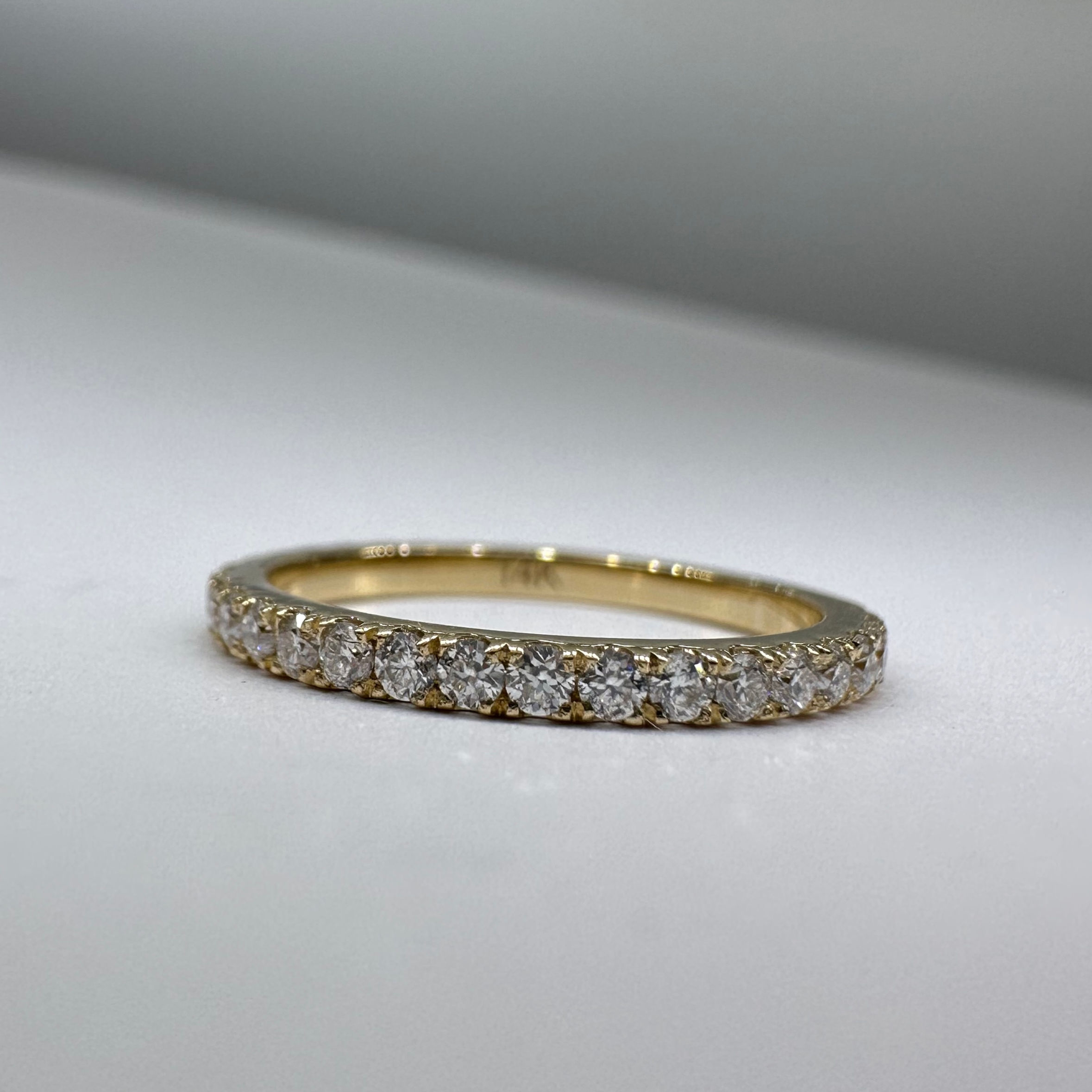 Pavé moissanite wedding band