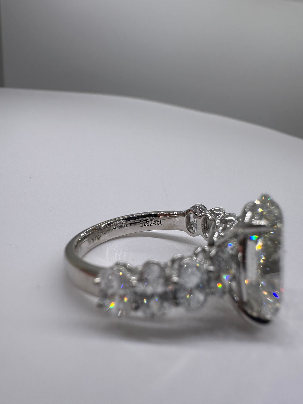 Thumbnail: 5.07 carat G VS2 oval lab diamond on an oval band 