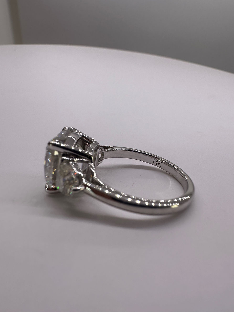 Thumbnail: 3 carat old mine cut moissanite with Cadillac 