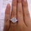 Thumbnail: 4.01 carat E VS1 elongated cushion diamond with trillion side stones 