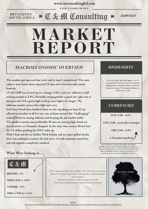 Weekly Report (week ending 26th September)