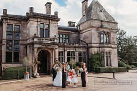 bridesmaids outside rookery hall in nantwich