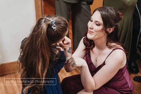 wedding guest smiling at child