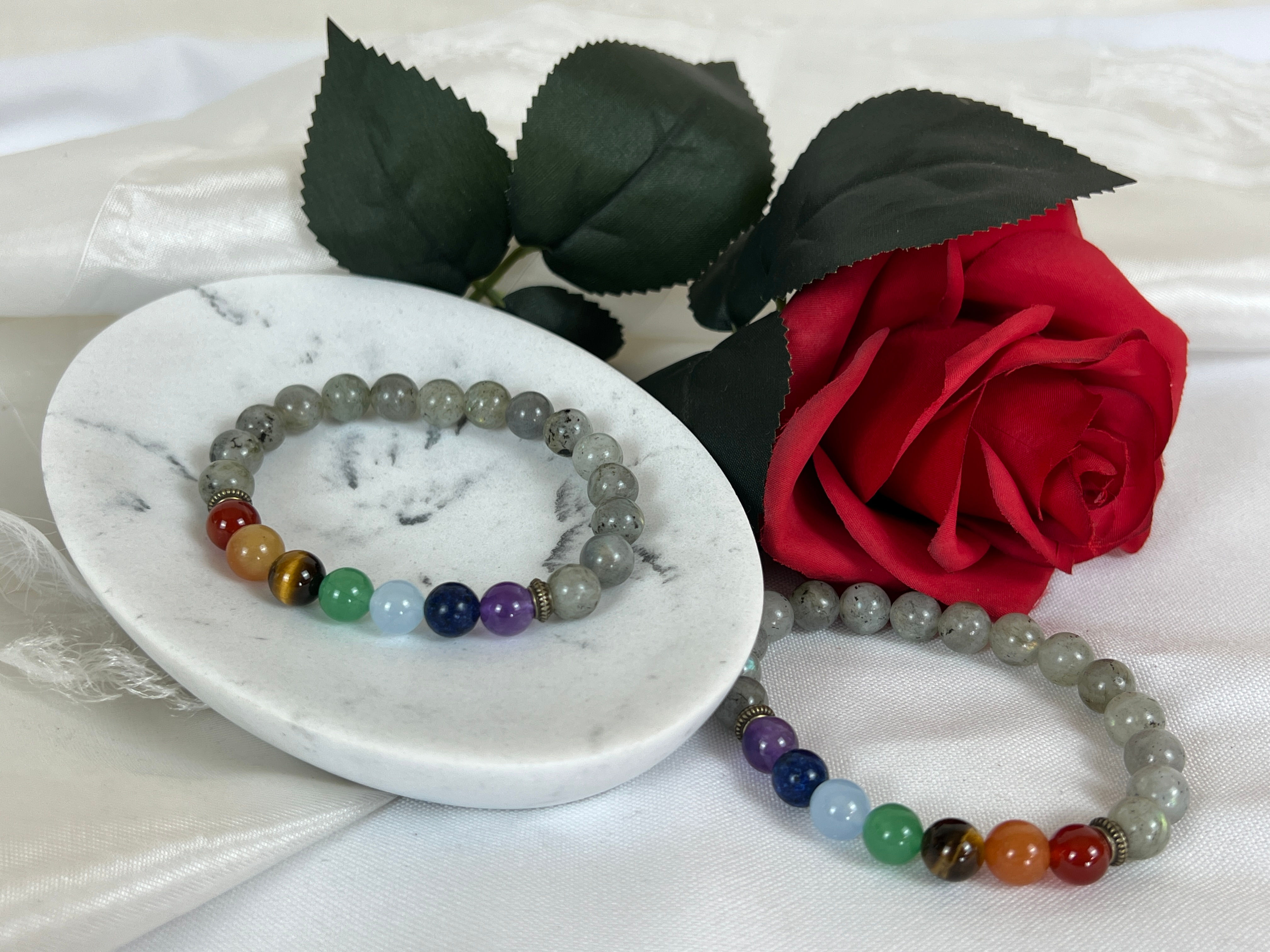 Natural Mixed Gemstones Elasticated Bracelet