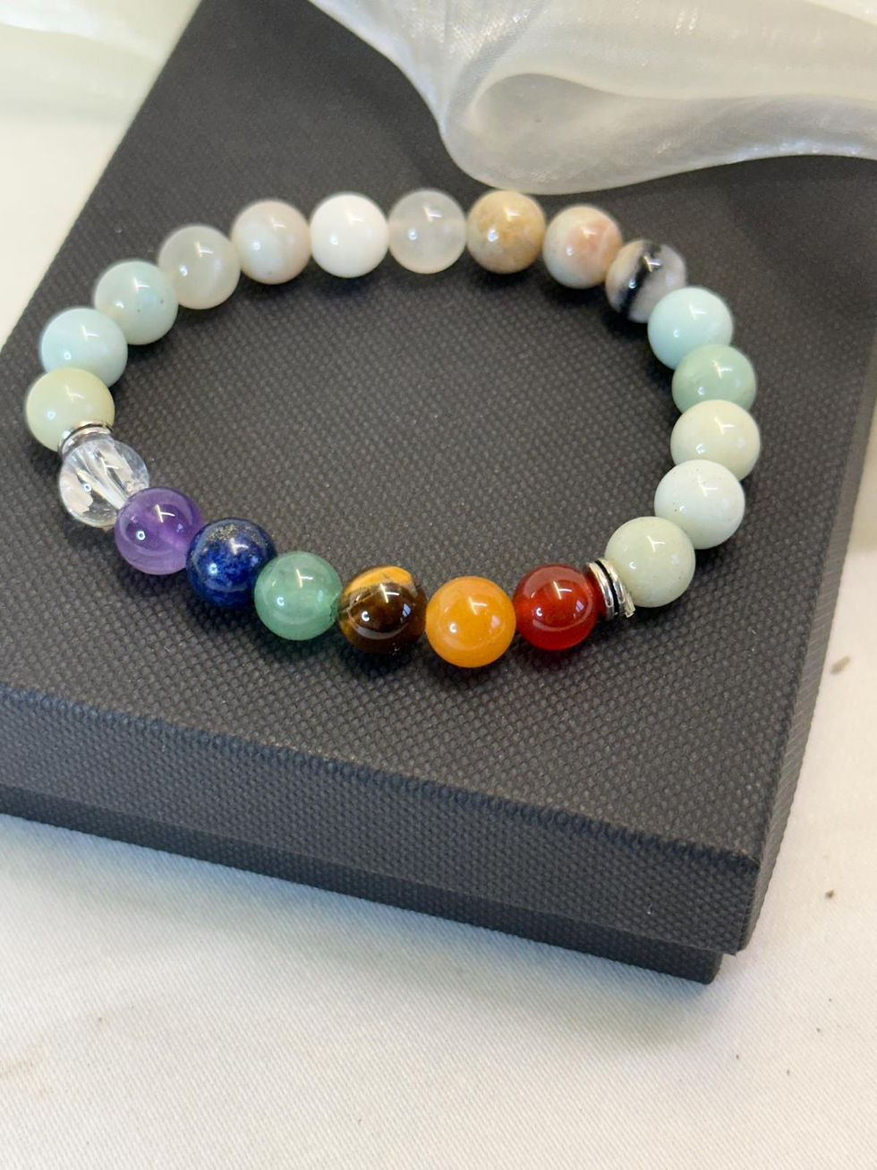 Thumbnail: Natural Mixed Gemstones Elasticated Bracelet