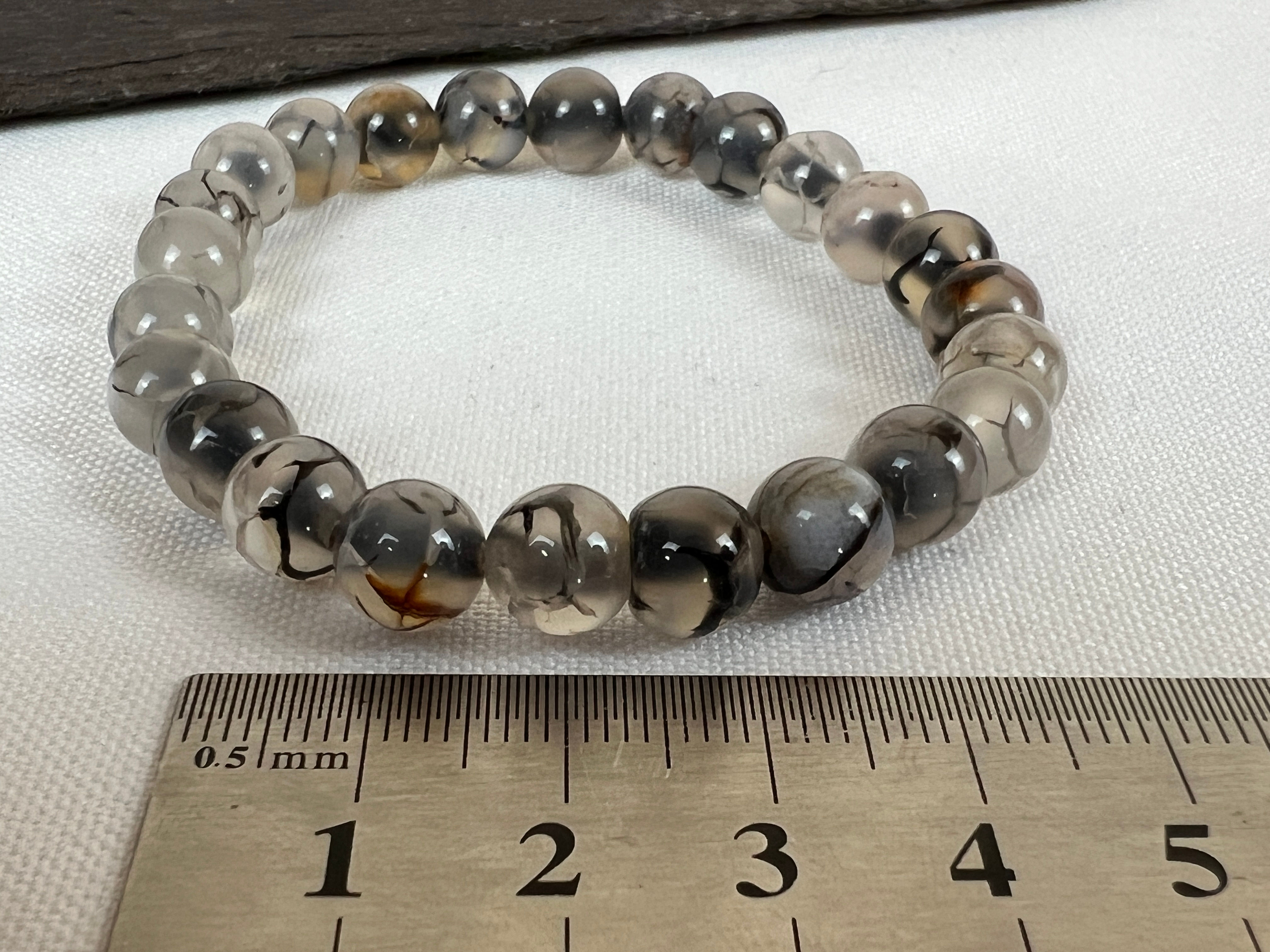 Handmade Natural Dragon Vein Agate Gemstone Bracelet