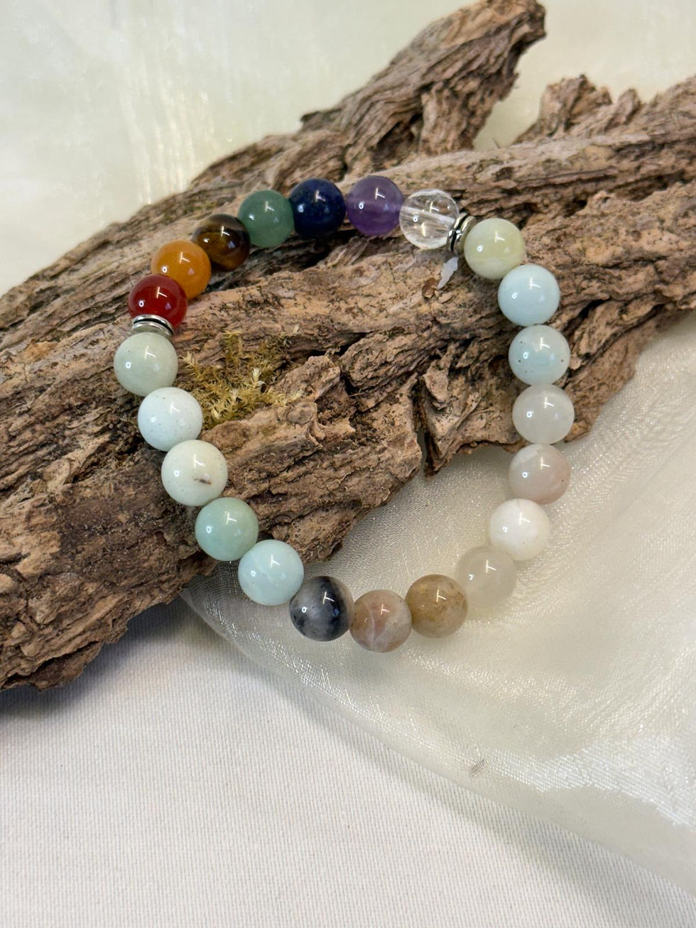 Thumbnail: Natural Mixed Gemstones Elasticated Bracelet