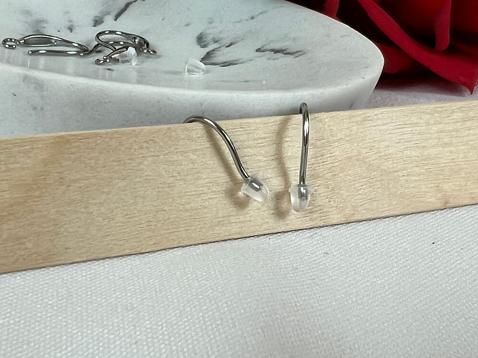 Thumbnail: 316 Surgical Steel Ear Wires with Rubber Backs