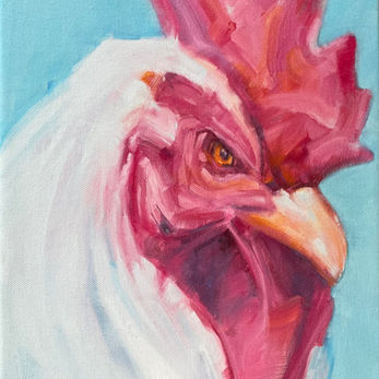 Lé Cock 
16" x 20" 
oil on canvas 
🔴 Original is SOLD 

Giclées and prints available.
Please inquire for pricing. 

johnettadexter.com

Internationally collected visual artist Johnetta Dexter exhibits in Bentonville, Arkansas, and Birmingham, Alabama. Her work, inspired by raw moments, reflects emotional depth and human connection. 