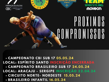 Nossos compromissos no Wrestling em Maio 2024