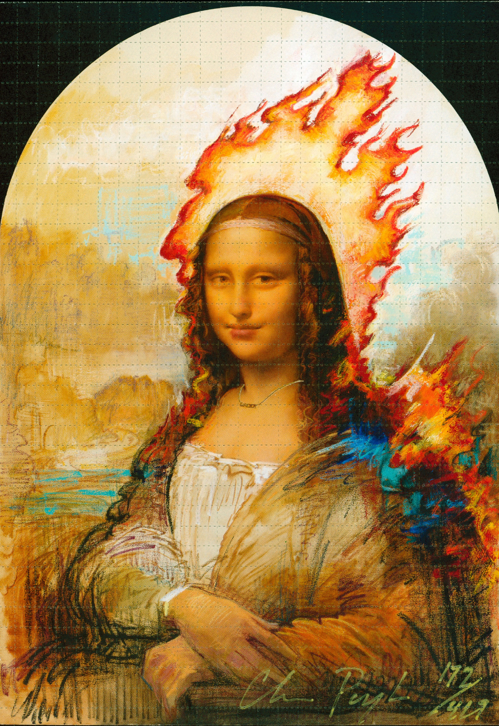 Christopher Pugliese - Downtown DaVinci - Flaming Mona Lisa
