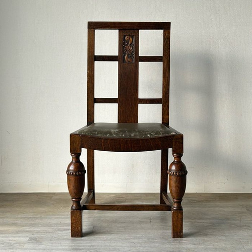 イギリス アンティーク 家具 ダイニング チェア オーク材 椅子 英国