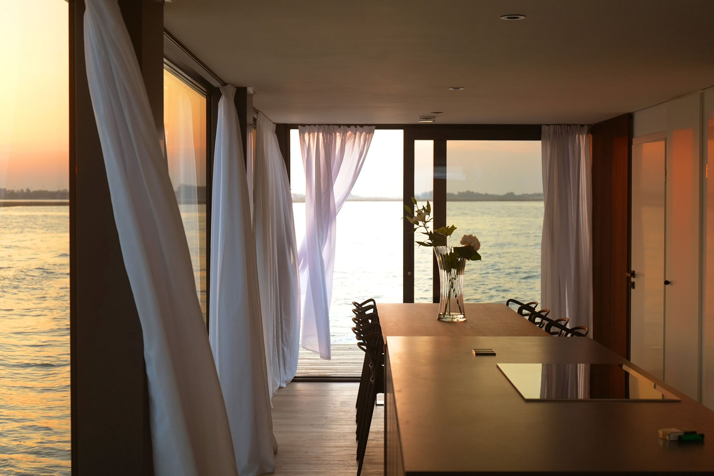 sunset from inside