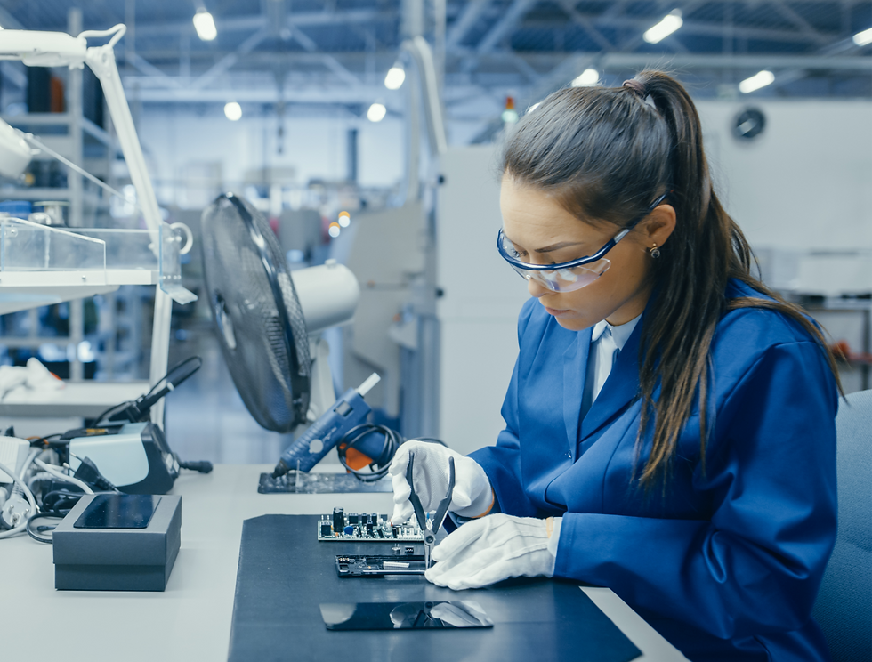 Woman Fixing Electronics