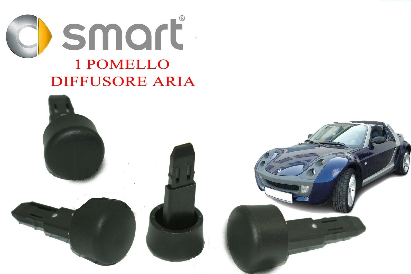 POMELLO NERO LEVA COMANDI DIFFUSORE ARIA CRUSCOTTO