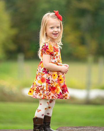 chester county girl in floral dress