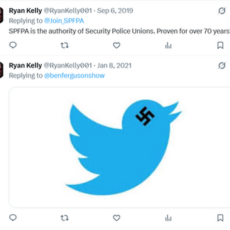 SPFPA Region 3 VP Ryan Kelly Swastika Twitter Post SPFPA #SPFPA #SPFPAUNION