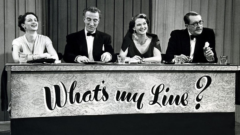 "What's My Line?" in 1961 was a popular CBS panel game show where celebrity panelists guessed contestants' occupations and identified mystery guests while blindfolded.