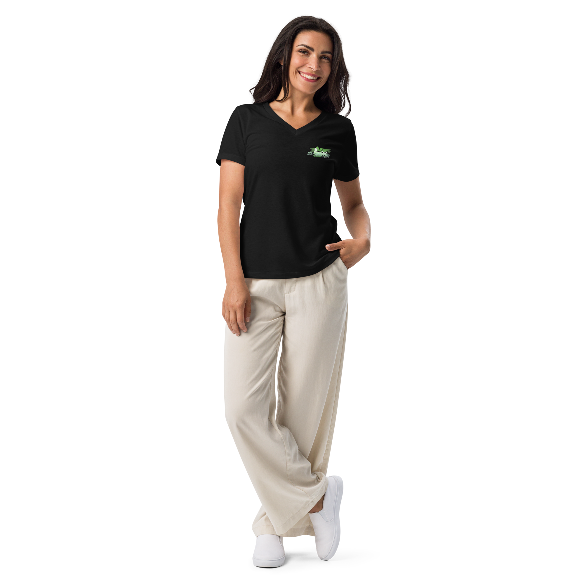 Women’s relaxed v-neck t-shirt Small Logo