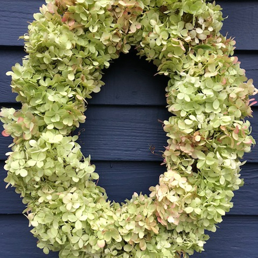 Wine and Design - Hydrangea Wreath Workshop