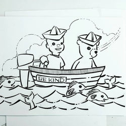 Jimmy & Honeybear boating!