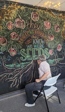 2nd 8ft x 10ft chalkboard set made for SEE Alliance