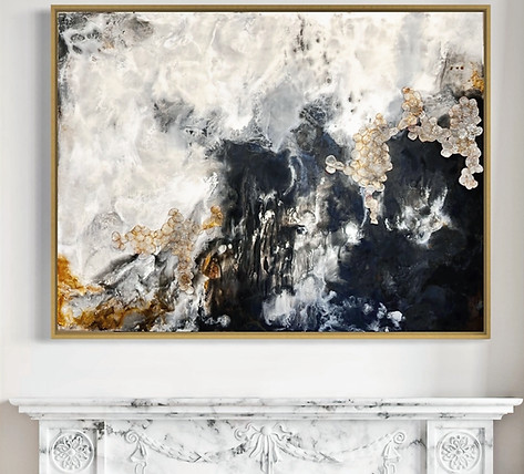 Black and White Abstract Landscape Art
