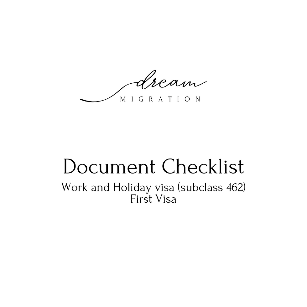 Work and Holiday Visa (subclass 462) - First Visa