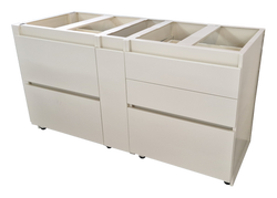 Móvel em inox lacado com gavetas