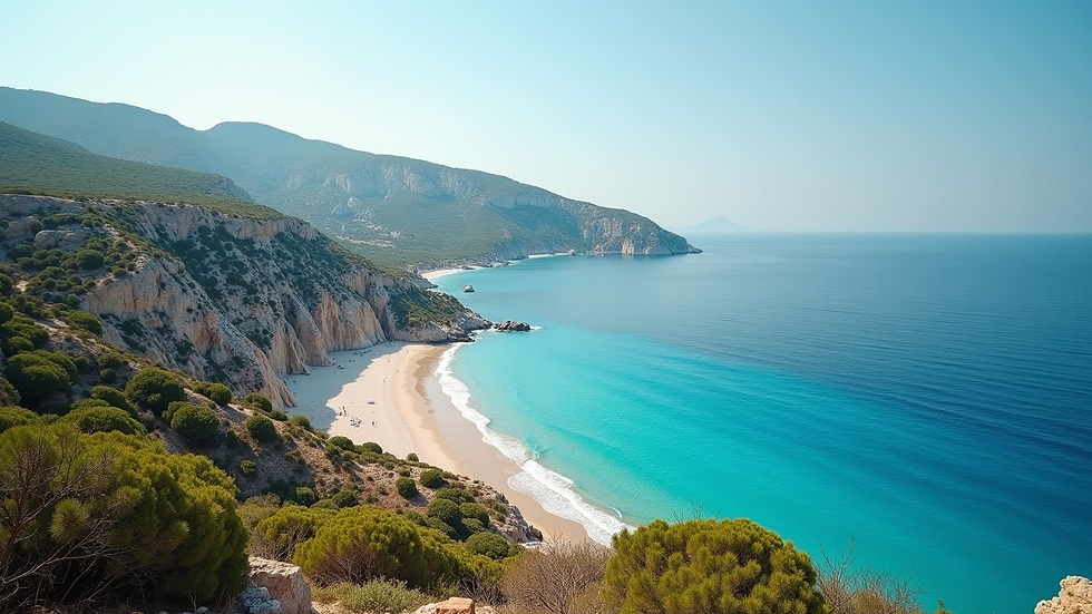 Vista aerea della Costa Smeralda con spiagge e mare cristallino