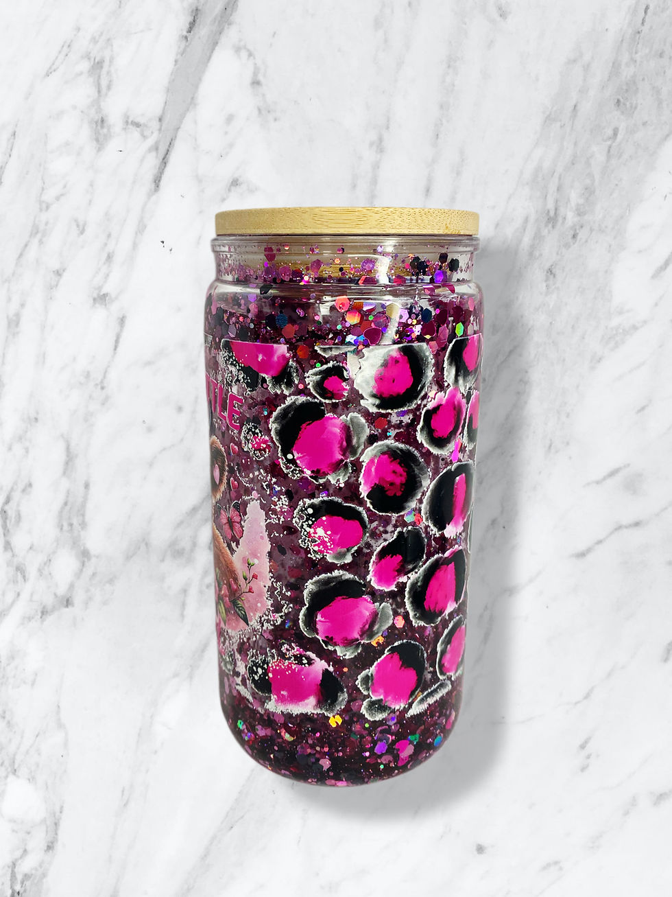 Miniatura: Snow Globe Tumbler Highland Cow Pink