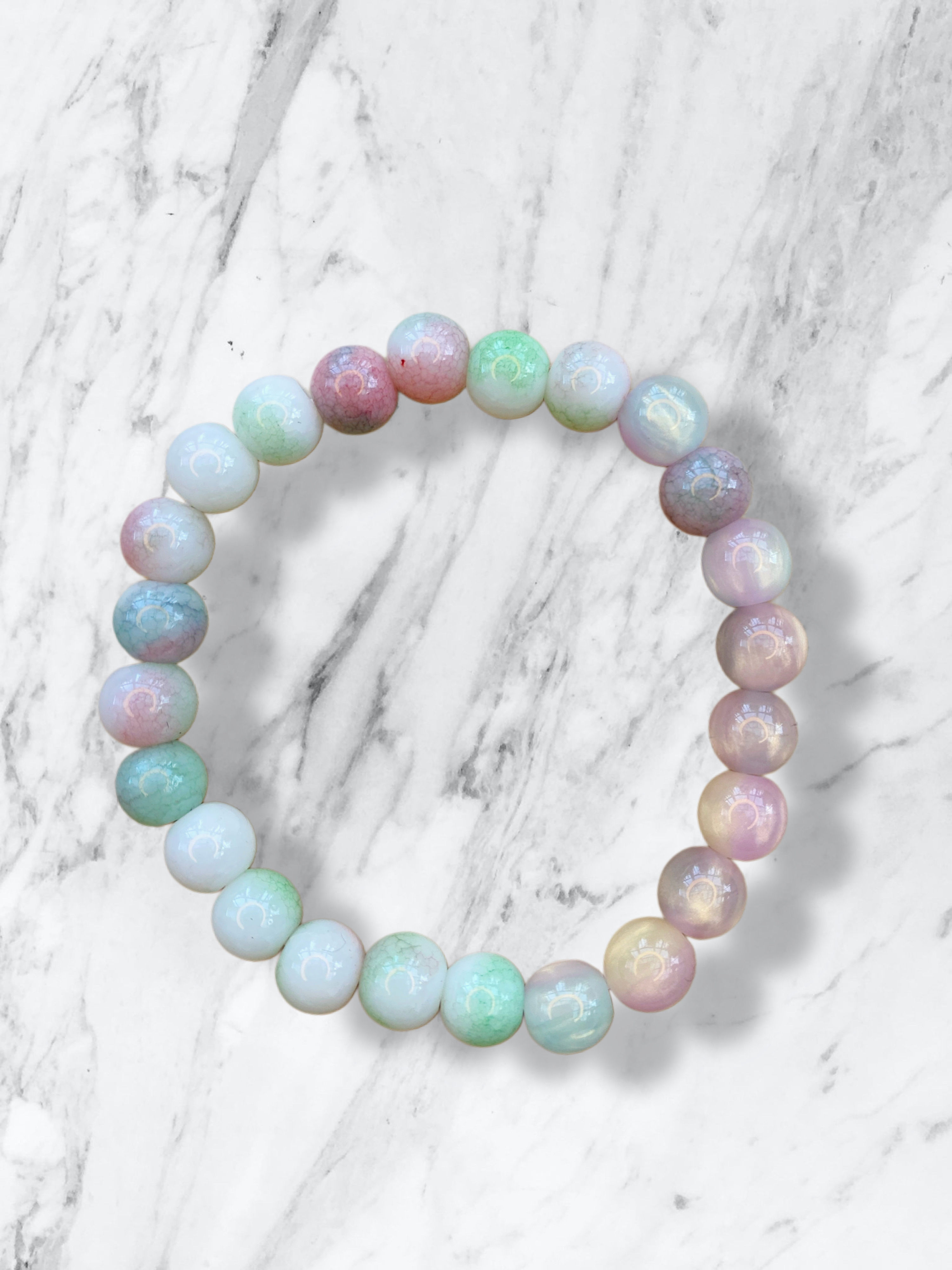 Bransoletka Pearlescent & Green Marble