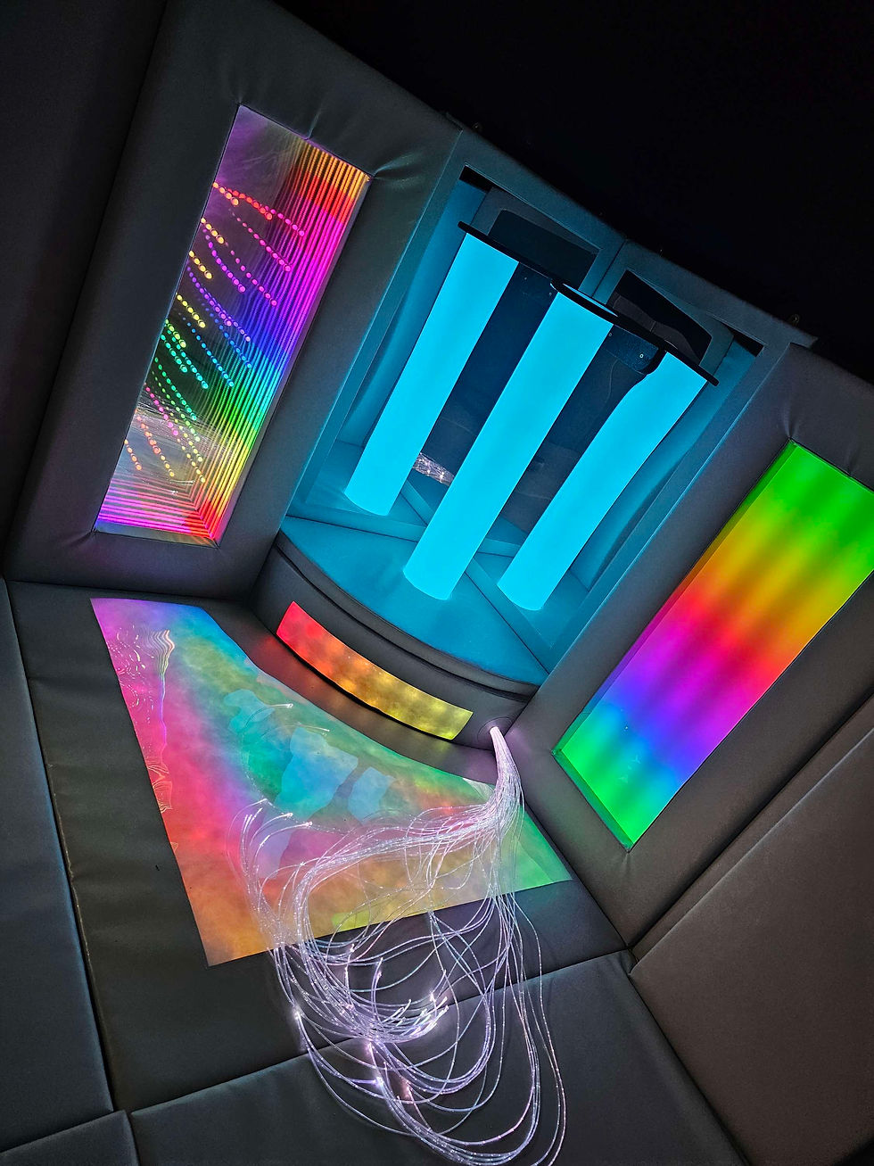 Thumbnail: Modular Sensory room Corner 1220 X 1220 LED Tube RAINBOW INFINITY mirror panel