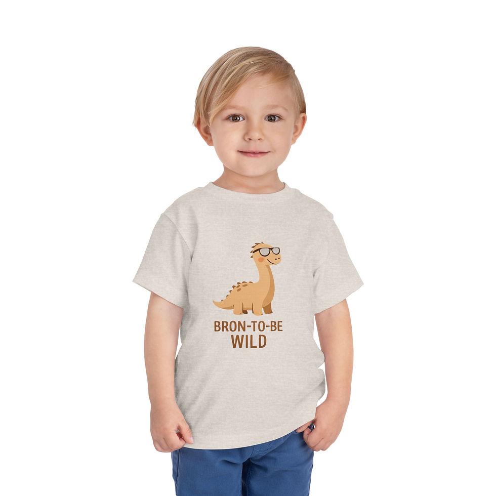 Thumbnail: Bron-To-Be Wild Toddler T-Shirt — Cute Dino Baby Tee