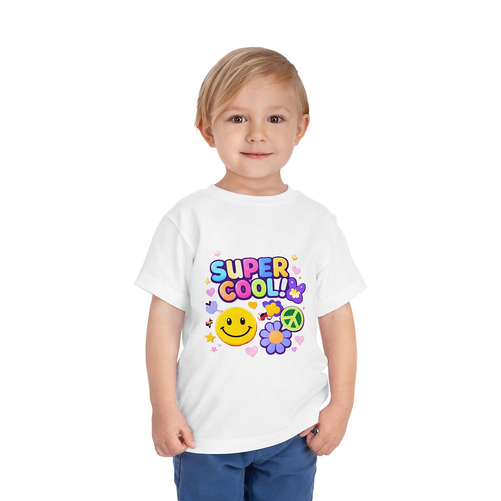Thumbnail: "Super Cool!" Smiley Flower Peace Graphic