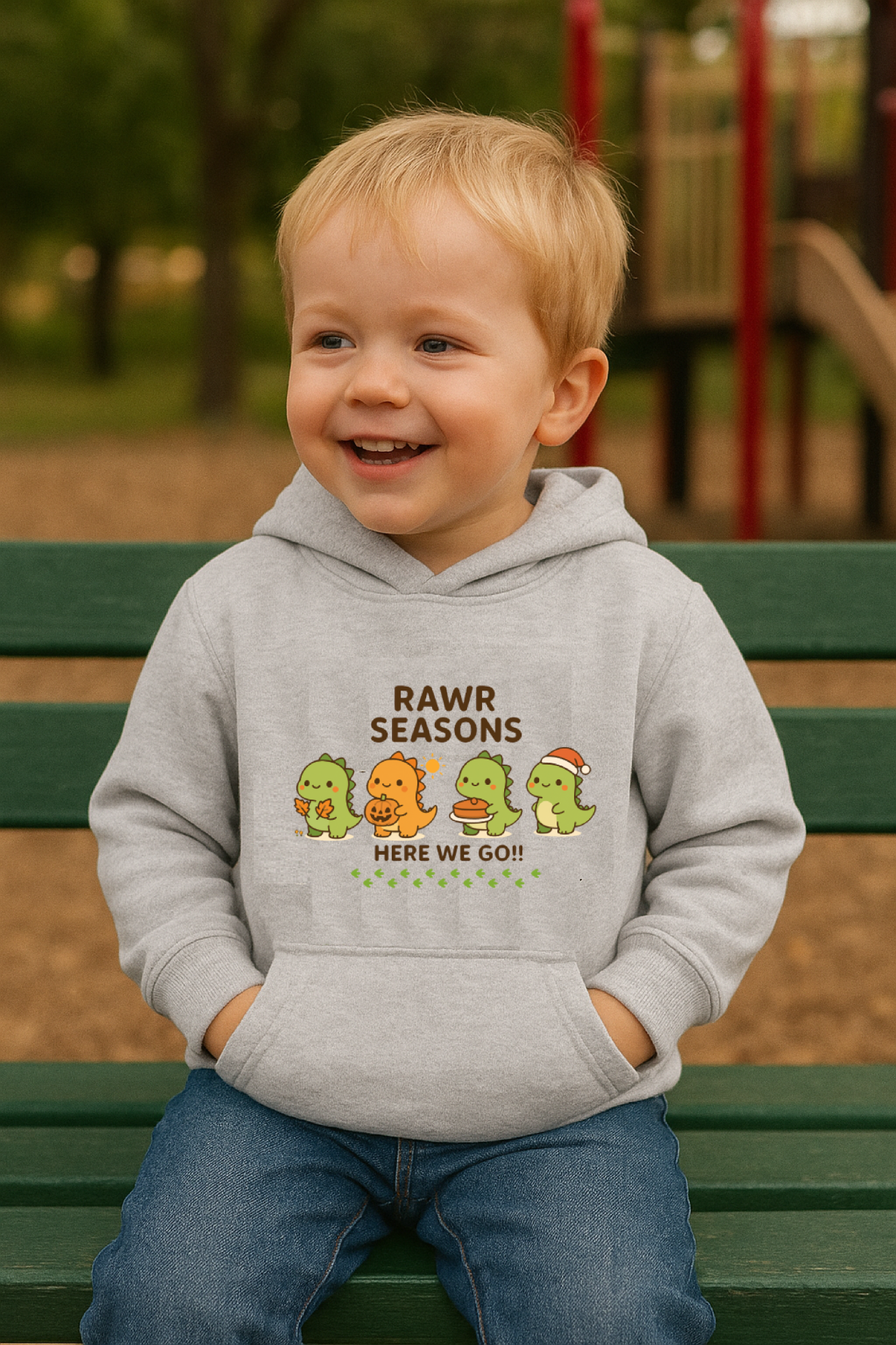 Toddler  Season Dinosaur Hoodie ☀️🍂❄️