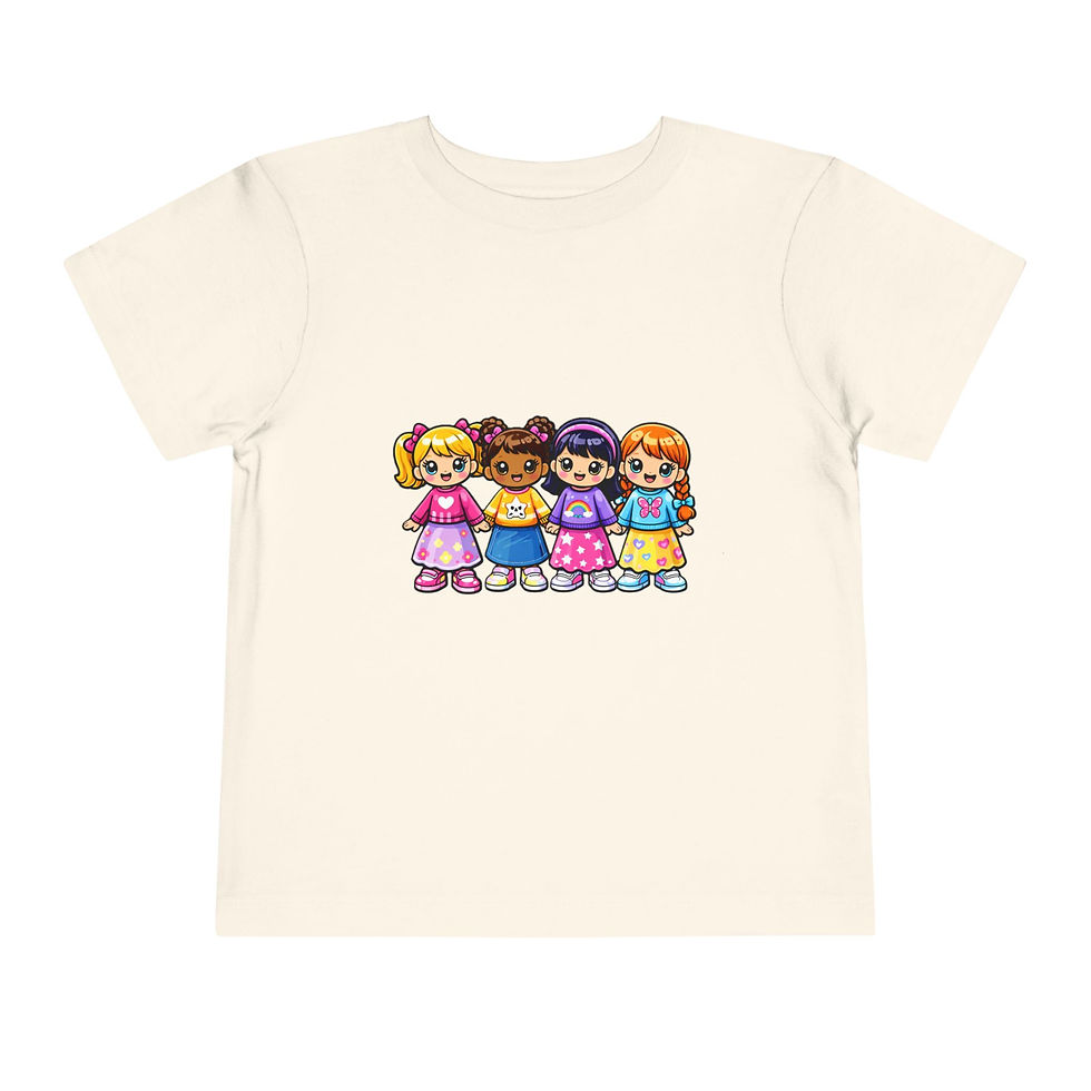 Thumbnail:  Cute Girl Friends Cartoon Crew Graphic Shirt